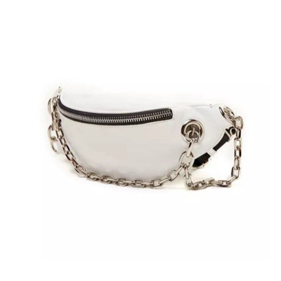 Like Dreams Multi Pocket Chain Fanny Pack White Medium New With Imperfections - Picture 1 of 9